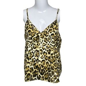 NWT Abound Cami Tank Top Medium Leopard Print‎ Camisole Lined Adjustable Straps